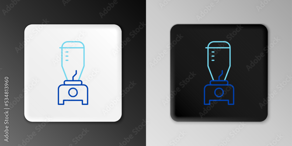 Line Blender icon isolated on grey background. Kitchen electric stationary blender with bowl. Cooking smoothies, cocktail or juice. Colorful outline concept. Vector Line Blender icon isolated on grey background. Kitchen electric stationary blender with bowl. Cooking smoothies, cocktail or juice. Colorful outline concept. Vector