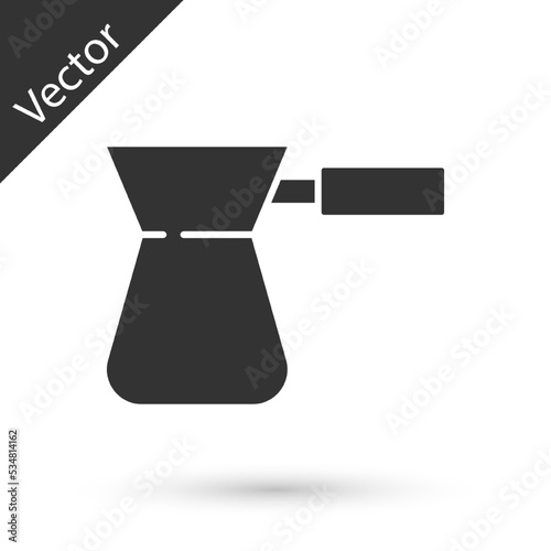 Grey Coffee turk icon isolated on white background. Vector