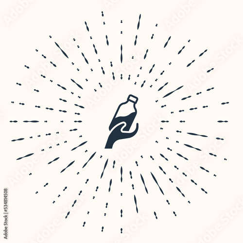 Grey Donation water icon isolated on beige background. Abstract circle random dots. Vector