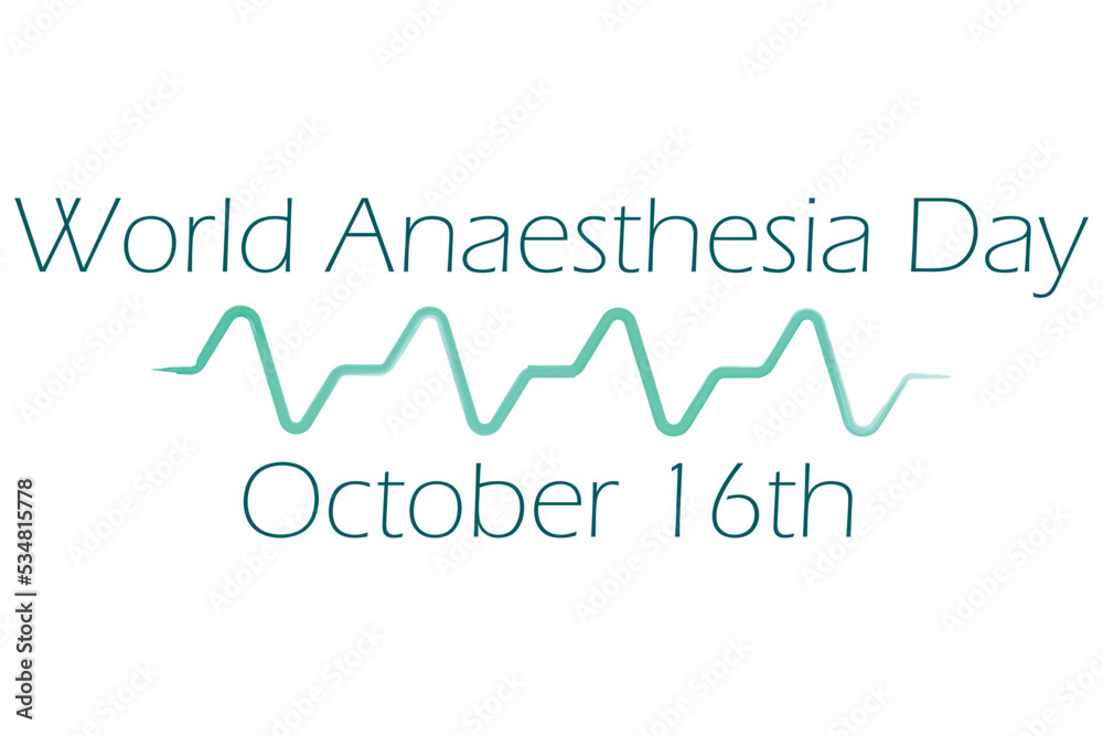  World Anaesthesia Day banner on white background with teal ECG line element