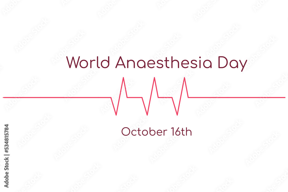  World Anaesthesia Day banner on white background with red ECG line element