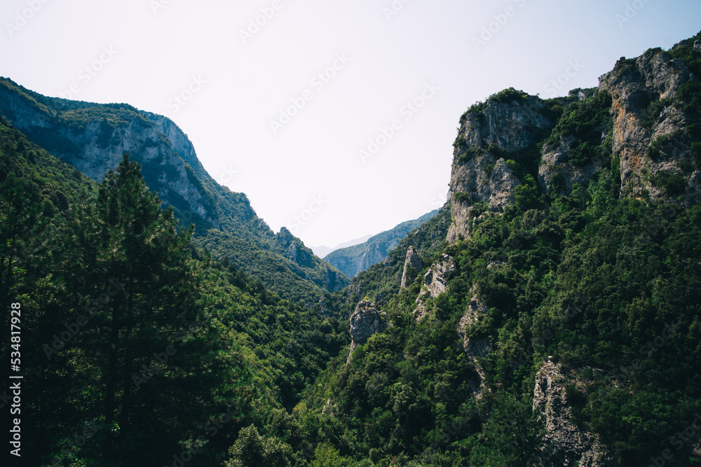 mountain landscape. summer green view of Olympus. High quality photo
