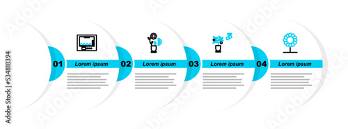Set line Flower, Smart farming technology, and Incubator for eggs icon. Vector