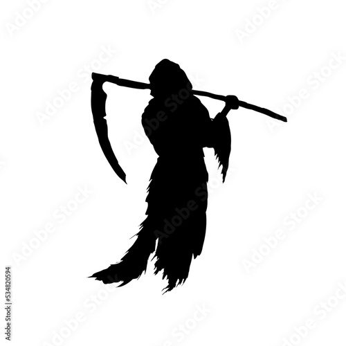 Śmierć z kosą - sylwetka - ilustracja wektorowa