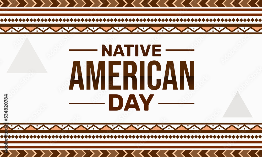 Native American day wallpaper design with vintage colors and stars