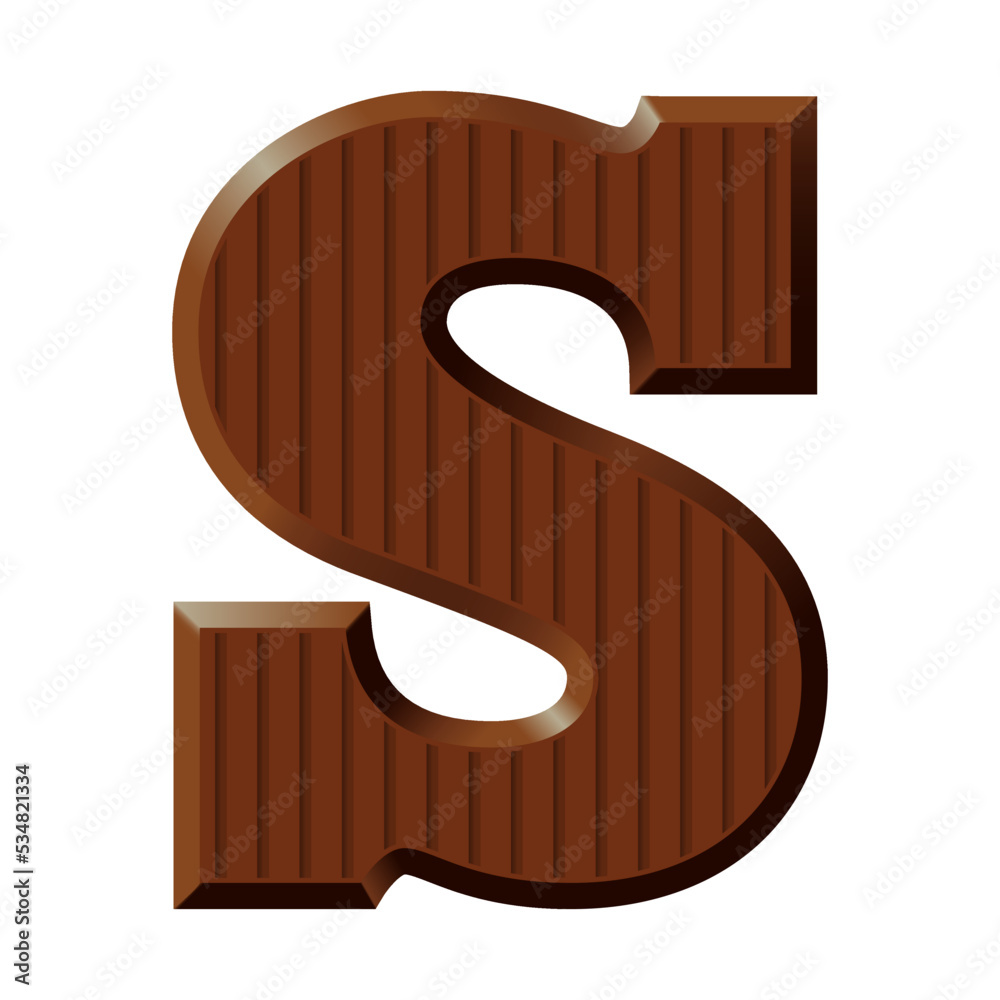 Chocolate font letter S - Sinterklaas day celebration - vector illustration  isolated on transparent background Stock Vector | Adobe Stock