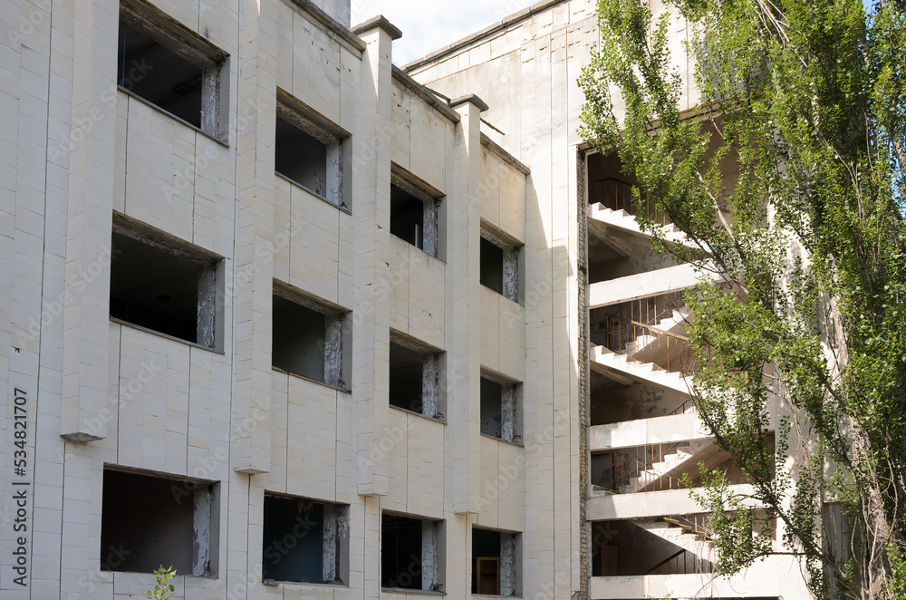 Fototapeta premium Prypiat hotel in Chernobyl exclusion zone, Ukraine