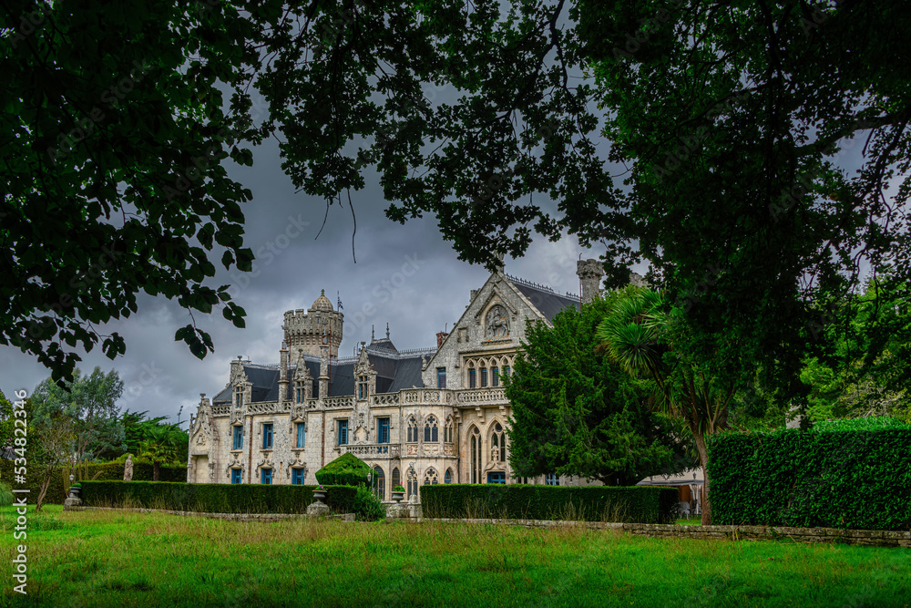 Obraz premium The Château de Keriolet is a castle built in the 19th century in Concarneau, Brittany, France
