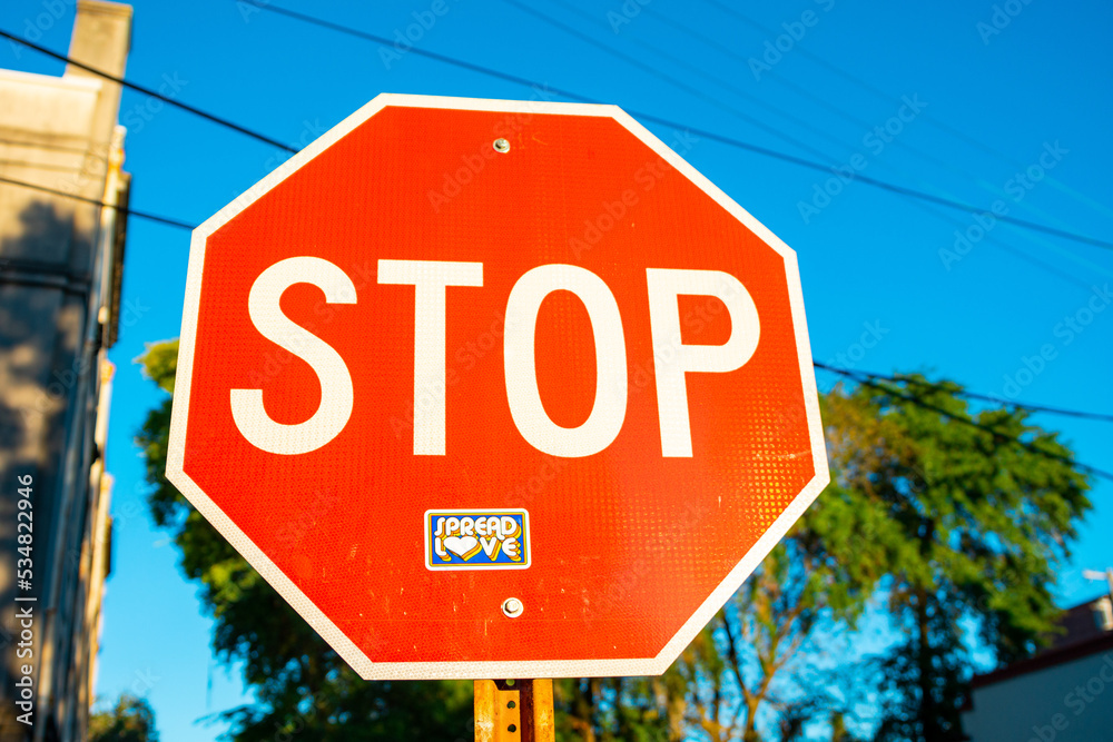 STOP and Spread Love sign