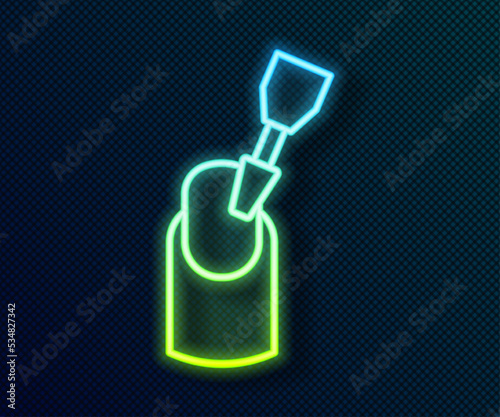 Glowing neon line Milling cutter for manicure icon isolated on black background. Apparatus for manicure. Manicure tools. Vector