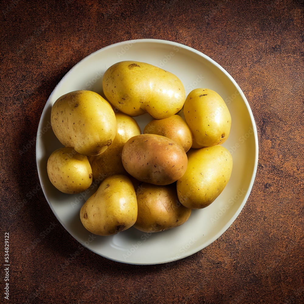 Assortment of potatoes beautifully presented on a white plate Assortment of potatoes beautifully presented on a white plate