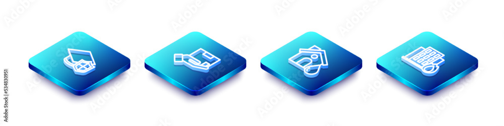 Set Isometric line Graduation cap with shield, Delivery insurance, House flood and Fire burning house icon. Vector Set Isometric line Graduation cap with shield, Delivery insurance, House flood and Fire burning house icon. Vector