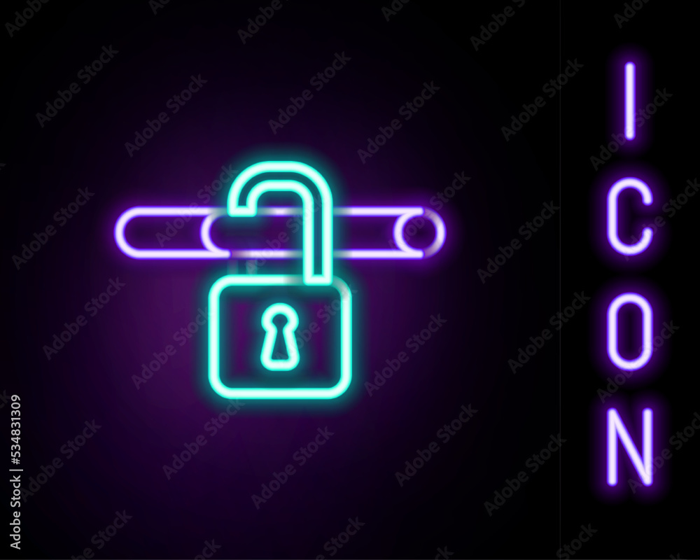 Glowing neon line No smoking icon isolated on black background. Cigarette smoking prohibited sign. Colorful outline concept. Vector Glowing neon line No smoking icon isolated on black background. Cigarette smoking prohibited sign. Colorful outline concept. Vector