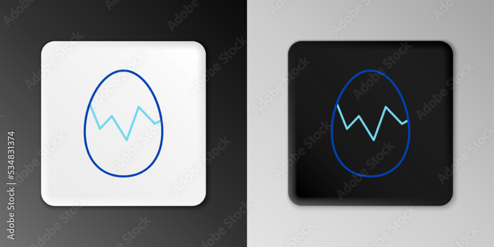 Line Broken egg icon isolated on grey background. Happy Easter. Colorful outline concept. Vector Line Broken egg icon isolated on grey background. Happy Easter. Colorful outline concept. Vector