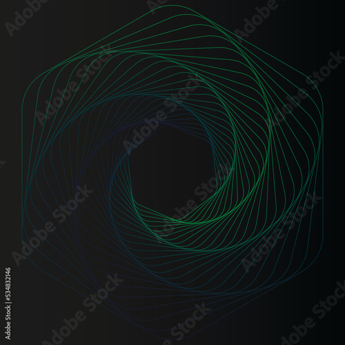 Green and Black Geometric Abstract Line Art for Posters, Flyers, Covers, T-shirts 