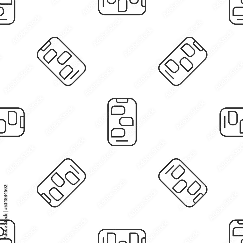 Grey line New chat messages notification on phone icon isolated seamless pattern on white background. Smartphone chatting sms messages speech bubbles. Vector Grey line New chat messages notification on phone icon isolated seamless pattern on white background. Smartphone chatting sms messages speech bubbles. Vector