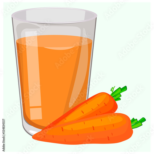 carrot juice in a transparent glass
