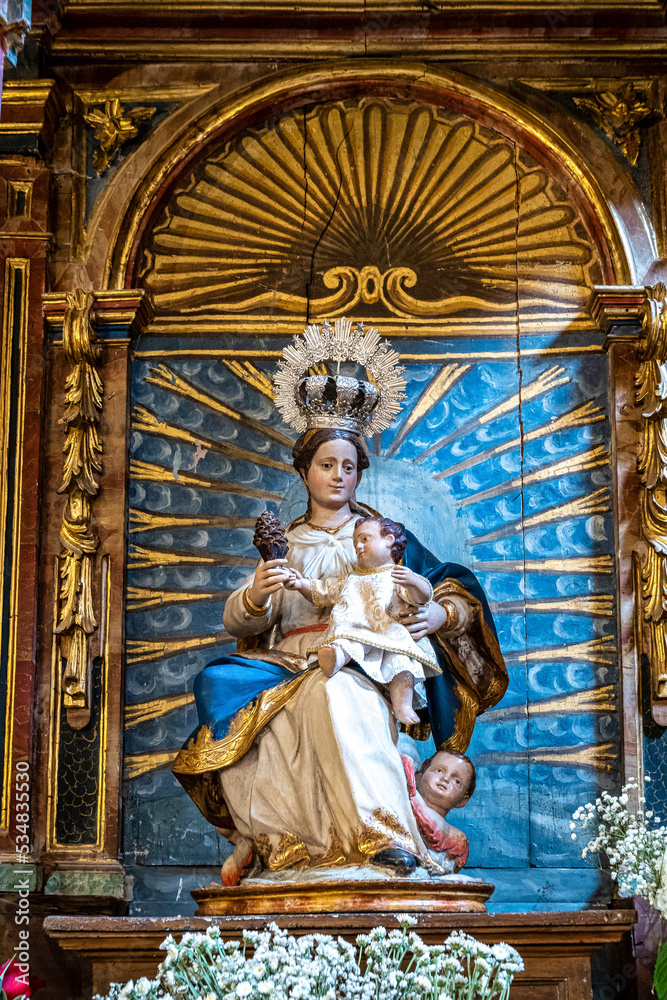 Inside the catholic church of San Nicolas de Bari in Burgos, Spain, located next to the Camino de Santiago
