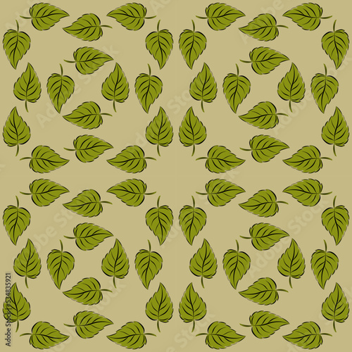 Colorful autumn seamless pattern with leaves. Simple cartoon flat style. Vector illustration.