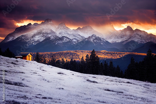 Computer Illustration of the mountains.