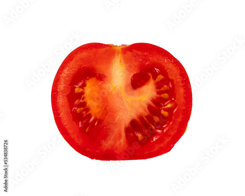 Czerwony pomidor na przezroczystym tle, połówka, png