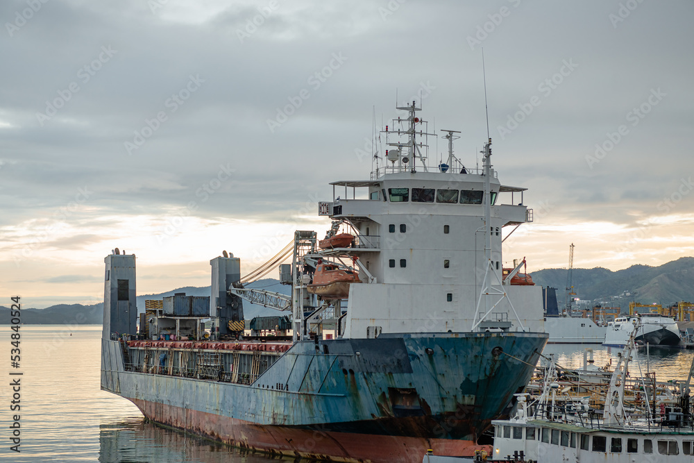 Port of Spain seaport port container ship commercial cargo commerce carrier vessel water docked industrial transportation port freight sea cargo