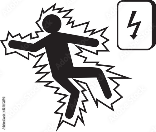 An illustration of a person electrocuted icon