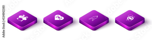 Set Isometric Kimono, Love Korea with heart, Ginseng root and South Korean won coin icon. Vector