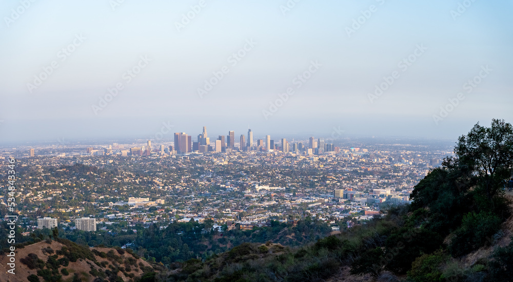 Panorama view of the city in Los Angeles