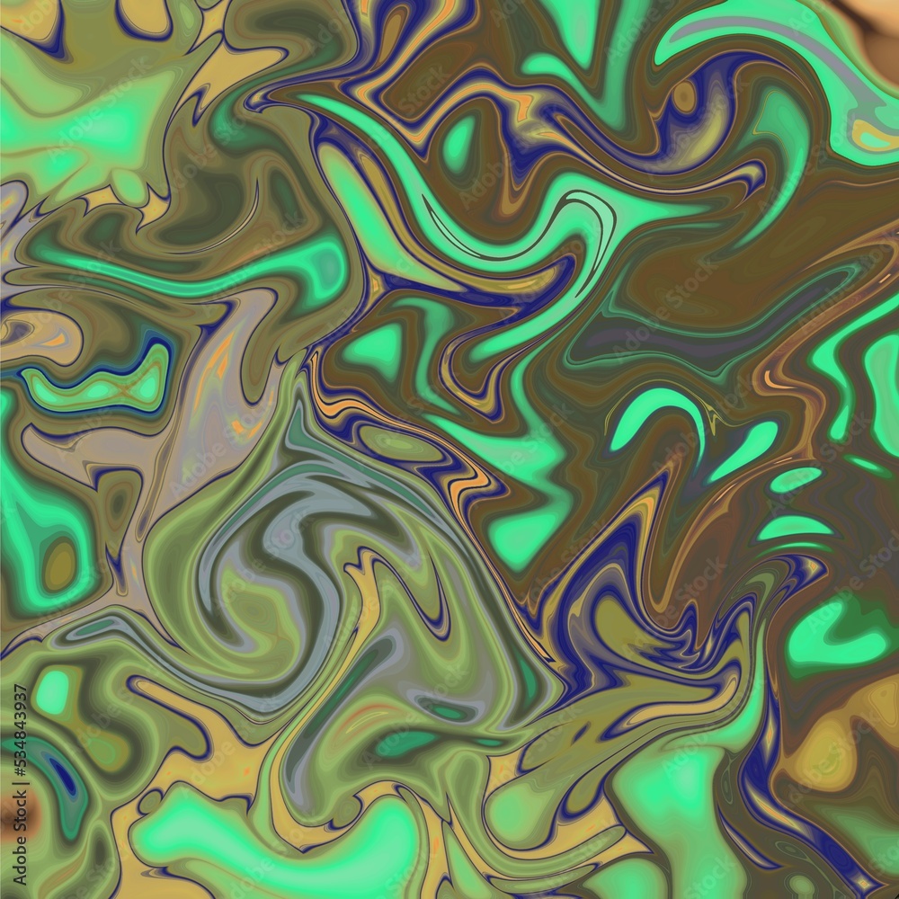 Liquid, green, gold, abstract, background, pattern Liquid, green, gold, abstract, background, pattern