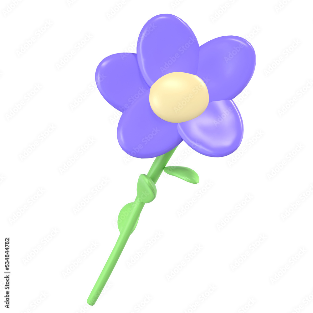 3d render purple floral minimalist icon 3d render purple floral minimalist icon