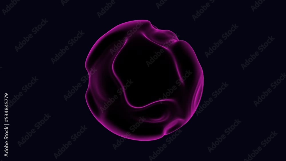 Levitation sphere with flowing purple waves and vortex circles on rainbow gradient, motion abstract corporate, medicine and futuristic style background