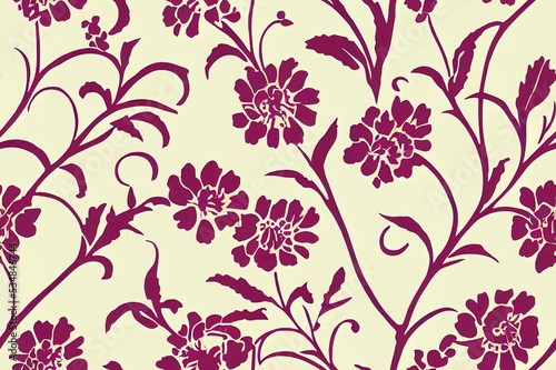 Floral vintage seamless border pattern for retro wallpapers. Enchanted Vintage Flowers. Arts and Crafts movement inspired. Design for wrapping paper  wallpaper  fabrics and fashion clothes.