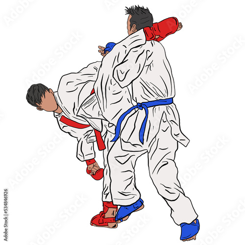 Karate Illustration pose, perfect for wallpaper picture or printing product