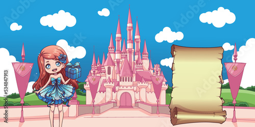 Birthday princess castle invitation 