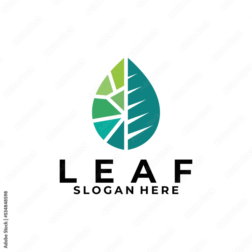 Obraz premium Leaf logo icon vector isolated