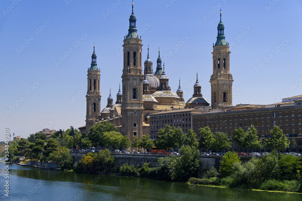 Zaragoza, Spain - Basílica de Nuestra Señora del Pilar Organ from Puente de Santiago Zaragoza, Spain - Basílica de Nuestra Señora del Pilar Organ from Puente de Santiago
