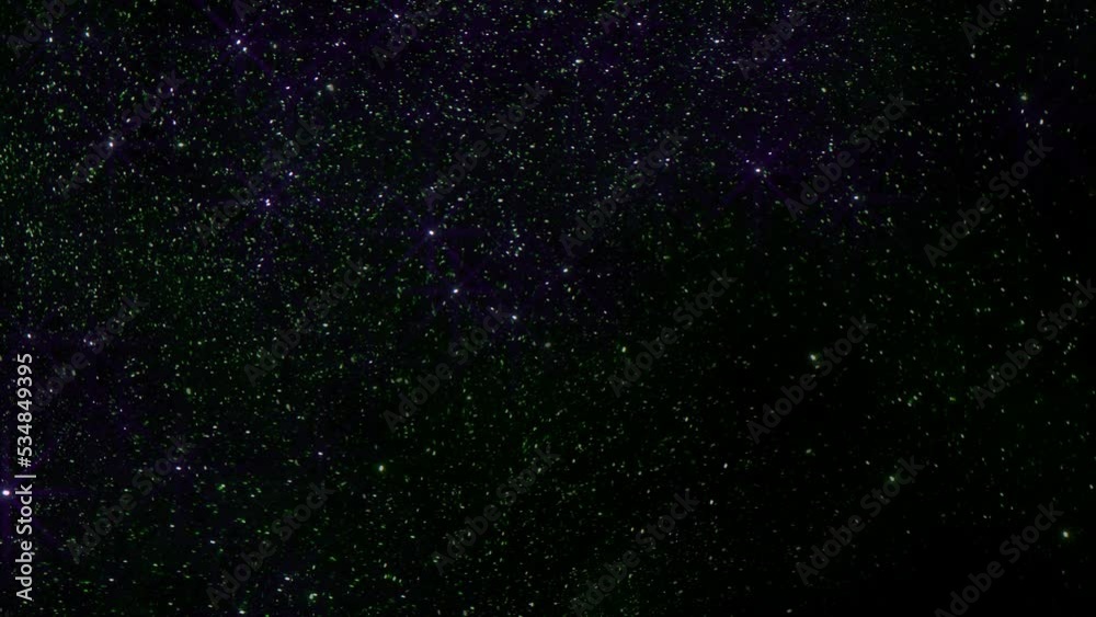 Bright green stars with flash effect in dark galaxy, motion abstract cosmos, space, futuristic and holiday style background Bright green stars with flash effect in dark galaxy, motion abstract cosmos, space, futuristic and holiday style background