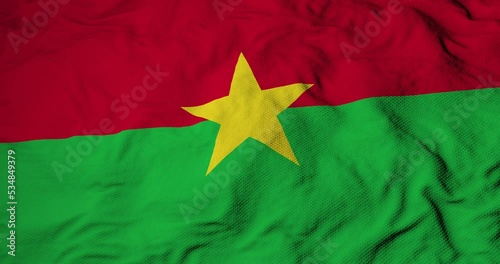 Waving flag of Burkina Faso in 3D rendering photo