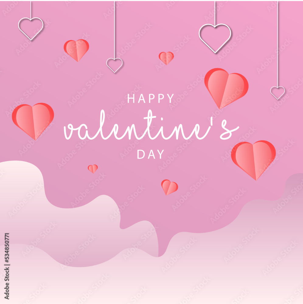 Happy valentine's day. happy valentine with love on the background. valentine's greetings card