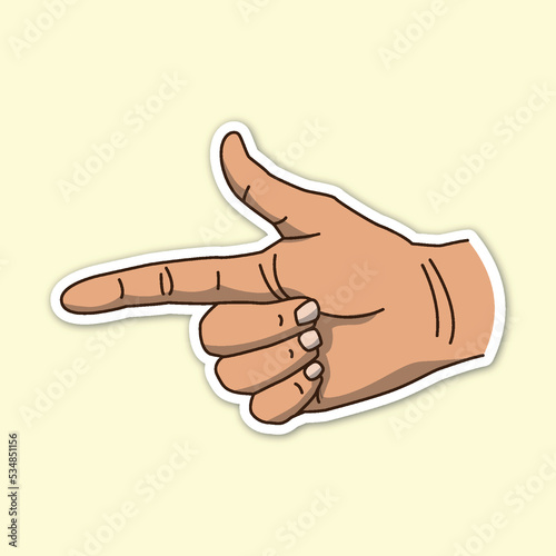 pointing poses, editable cartoon style sticker vector