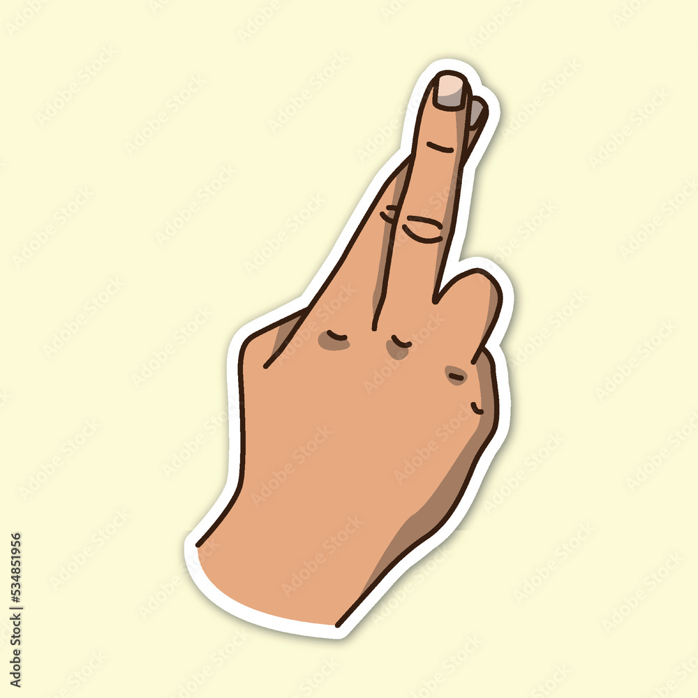good luck hand poses, editable cartoon style sticker vector good luck hand poses, editable cartoon style sticker vector