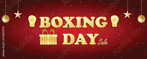 Boxing Day sale banner vector illustration