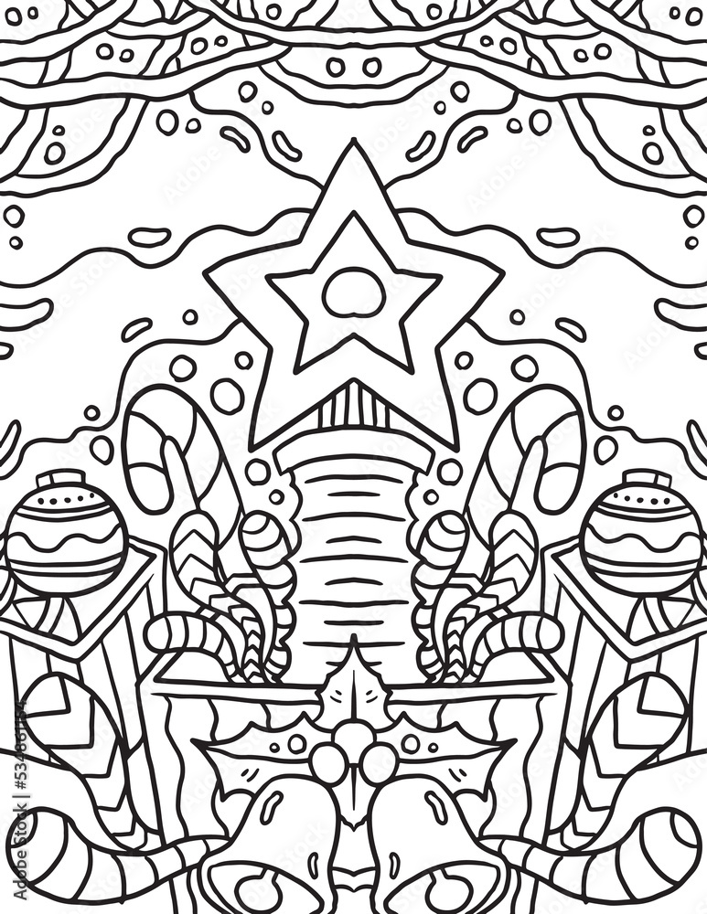 Christmas Things Doodle Coloring Page Christmas Things Doodle Coloring Page