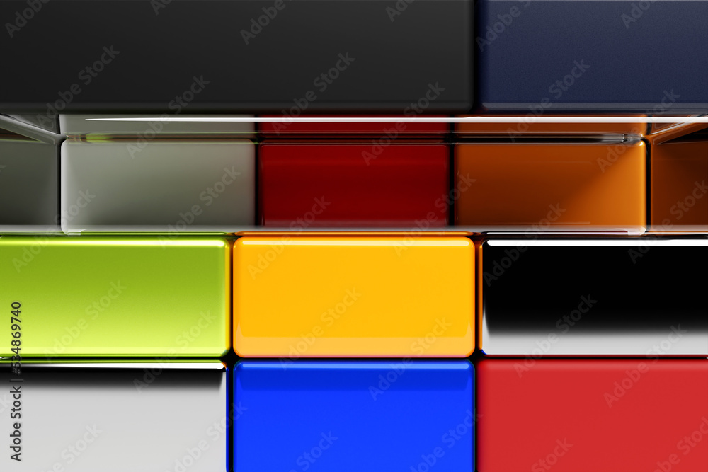 3d illustration of rows of colorful polygones. Parallelogram pattern. Technology geometry background 3d illustration of rows of colorful polygones. Parallelogram pattern. Technology geometry background