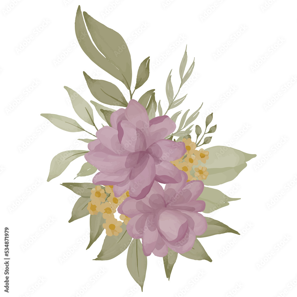 set of rose flower watercolor arrangement bouquet set of rose flower watercolor arrangement bouquet