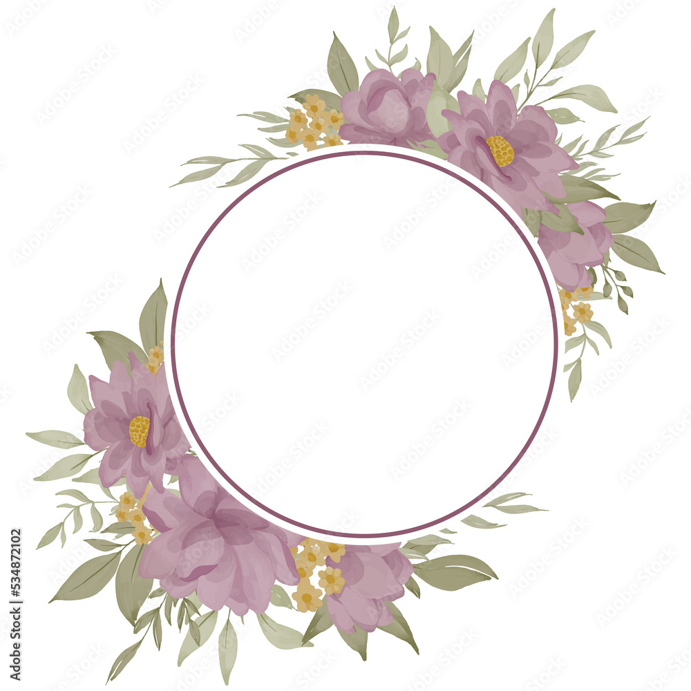 Obraz premium isolated rose flower watercolor gold frame decoration