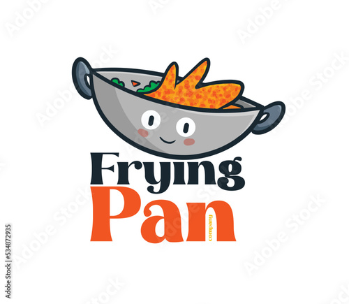 Cute and funny logo for frying pan store or company