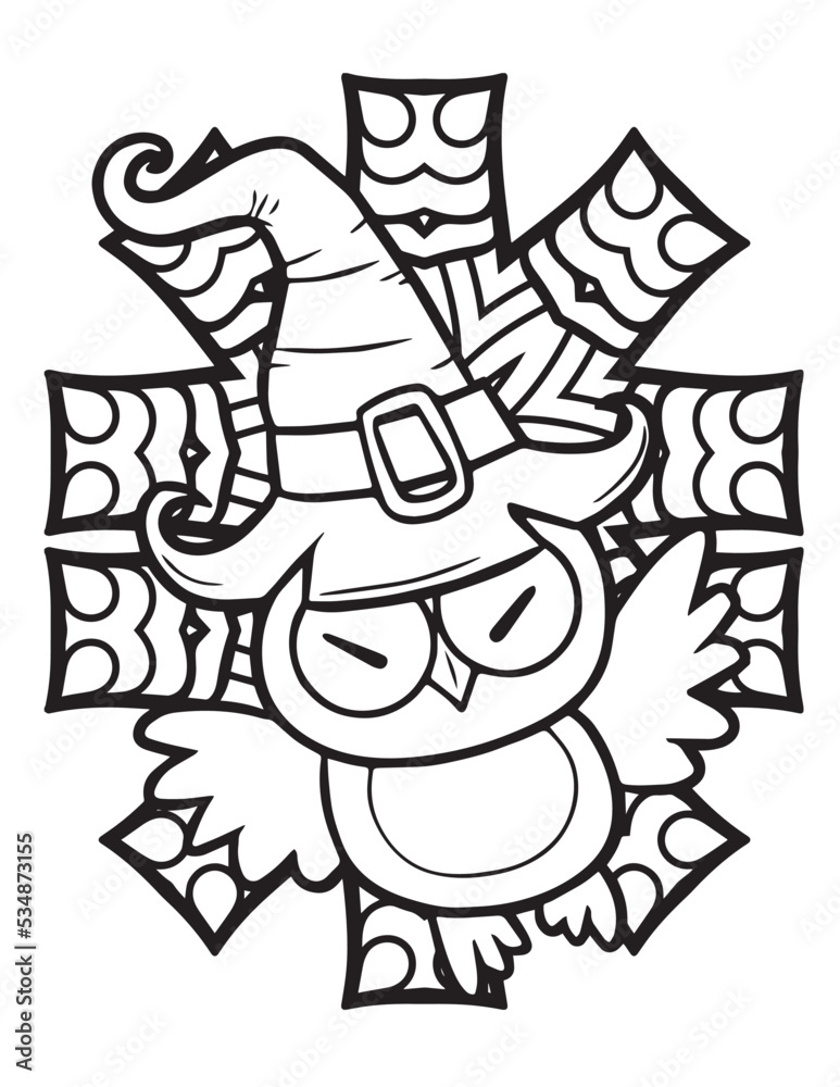 Cute Halloween owl cartoon coloring pages Cute Halloween owl cartoon coloring pages