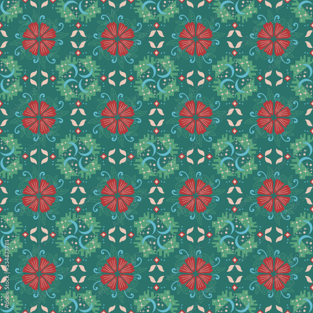 Nature Seamless Pattern Garden Floral Background Damask Plant Aboriginal Ornament Art Nature Seamless Pattern Garden Floral Background Damask Plant Aboriginal Ornament Art